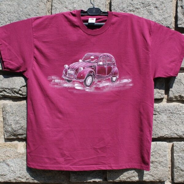Тениска "Класически френски ретро автомобил 2CV (Патето)"