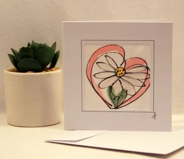 "Маргаритка в сърцат ореол" 15/15см.