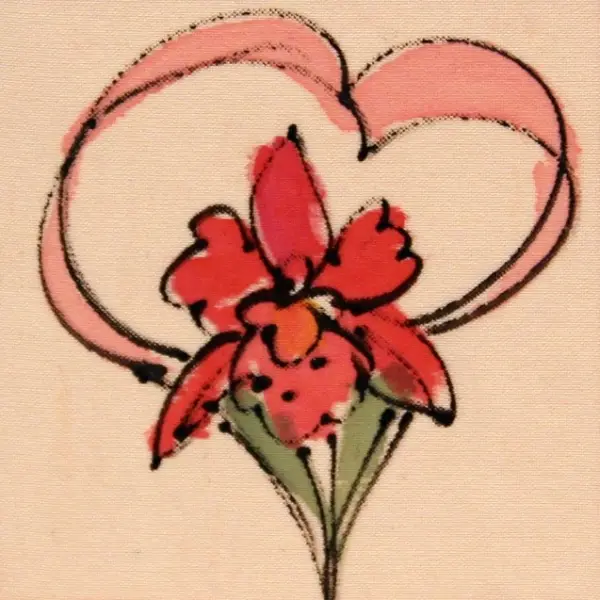 "Орхидея в ореол от сърце"