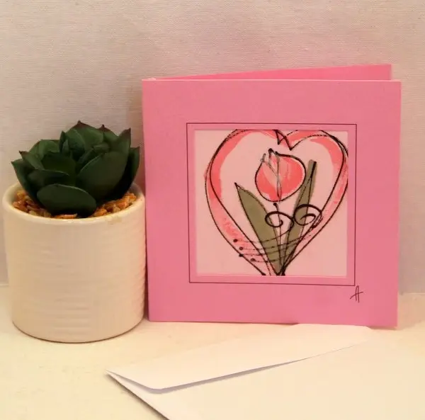 "Роза в ореол от сърце" 15/15см.