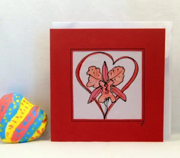 "Орхидея в ореол от сърце"