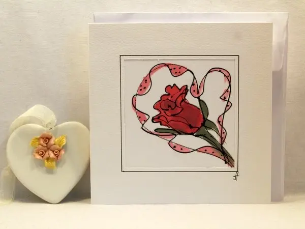 "Сърцевиден венец с Роза"