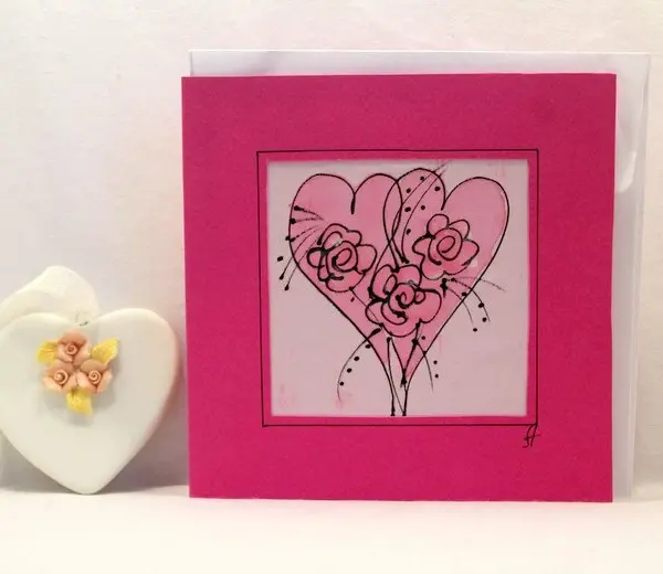 "Роза в сърцати балони"